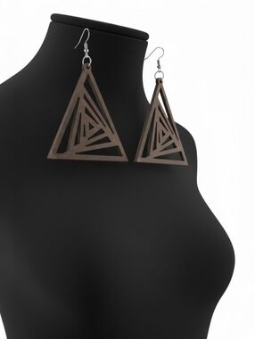 Triangles Angle ▪︎ Wood Enriched Laser Cut Earringz